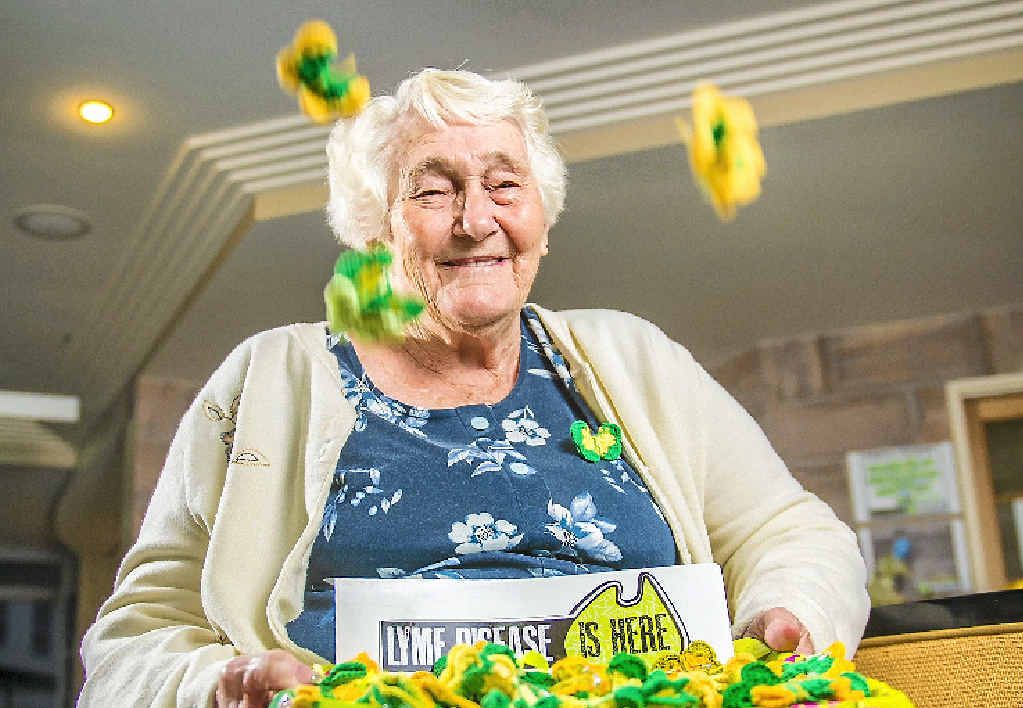 RAISING AWARENESS: Edna Fry raises awareness of Lyme Disease with her crochet butterflies. RAISING AWARENESS: Edna Fry raises awareness of Lyme Disease with her crochet butterflies.