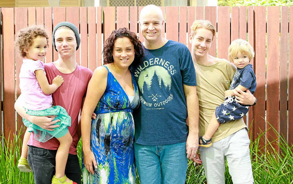 BRAVE FIGHT: The Holt family, Gemma, 4 with Toby, 15, Pamela and Damien, with Nathan, 16, holding Levi, 23 months. BRAVE FIGHT: The Holt family, Gemma, 4 with Toby, 15, Pamela and Damien, with Nathan, 16, holding Levi, 23 months.