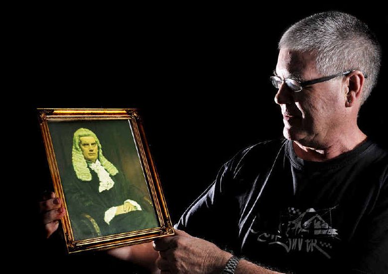 NOT HAPPY: George Bell of East Lismore with a portrait of his grandfather, Colonel Sir George Bell who was a famed Federal Speaker. A portrait of him won the Archibald. NOT HAPPY: George Bell of East Lismore with a portrait of his grandfather, Colonel Sir George Bell who was a famed Federal Speaker. A portrait of him won the Archibald.