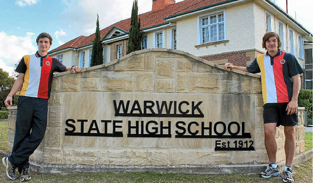 YOUNG TALENTS: Warwick State High School students James McKendry and Brent Walker will play for the AFL Darling Downs opens side at Reddies Oval today. YOUNG TALENTS: Warwick State High School students James McKendry and Brent Walker will play for the AFL Darling Downs opens side at Reddies Oval today.