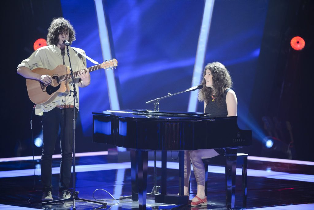 Brother and sister duo Gabriel and Cecilia Brandolini, from Clunes NSW, pictured on The Voice Australia. Supplied by Channel 9/WIN. Please credit photo to Stuart Bryce. Brother and sister duo Gabriel and Cecilia Brandolini, from Clunes NSW, pictured on The Voice Australia. Supplied by Channel 9/WIN. Please credit photo to Stuart Bryce.