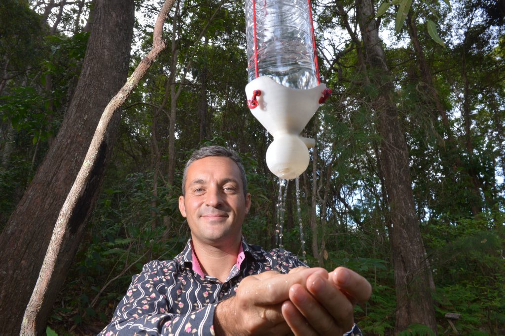 StuartMason with his SpaTap invention that he hopes will transform the art of outdoor washing and showering. StuartMason with his SpaTap invention that he hopes will transform the art of outdoor washing and showering.