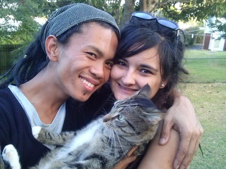 Atang Hangsingh with his girlfriend Kiah Fewquandie-Woodall, who are applying for permanent residency so they can stay together in Australia. Photo: Contributed Atang Hangsingh with his girlfriend Kiah Fewquandie-Woodall, who are applying for permanent residency so they can stay together in Australia. Photo: Contributed