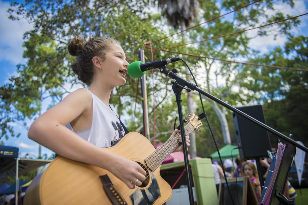 Skye Birthisel, 12, had the chance to show her singing talent at Beach Arts Music.