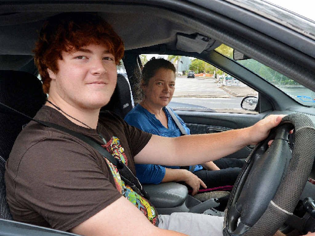 Learner driver Bryce Armishaw with instructor and mother Debra Stewart.
Learner driver Bryce Armishaw with instructor and mother Debra Stewart.