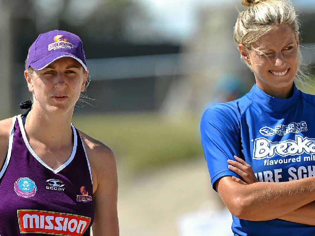 GREAT MATCH: (Left) Clare McMeniman and Laura Geitz from Qld Firebirds netball at a pre-season camp earlier this year. GREAT MATCH: (Left) Clare McMeniman and Laura Geitz from Qld Firebirds netball at a pre-season camp earlier this year.