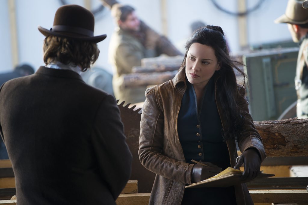 Abbie Cornish as mill owner Belinda in Klondike. Abbie Cornish as mill owner Belinda in Klondike.