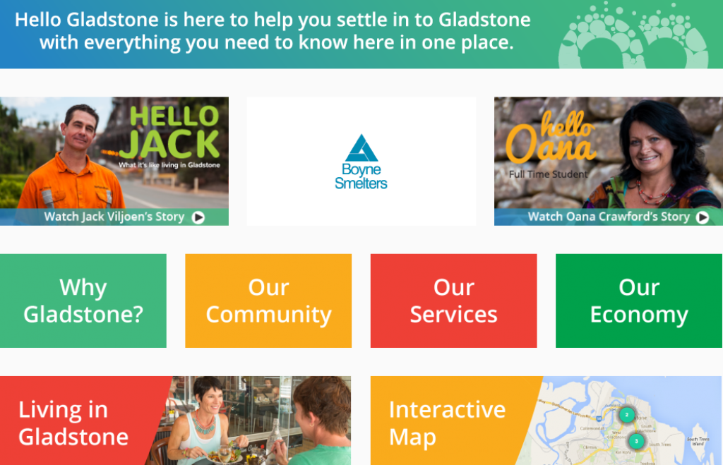 The Hello Gladstone website has been built to attract people to Gladstone. The Hello Gladstone website has been built to attract people to Gladstone.
