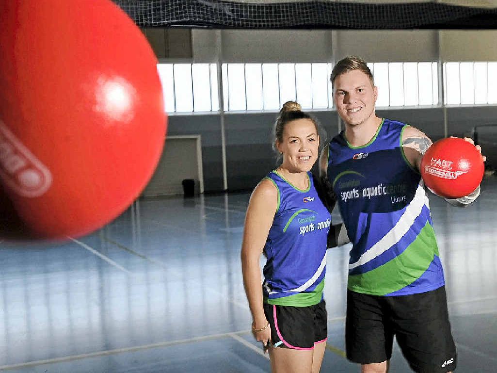 SPEED AND AGILITY: GSAC dodgeball co-ordinators Sophie Ciani and Keegan Isbester are looking forward to providing a first for Lismore – social dodgeball for eight keen teams.