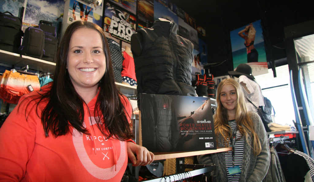 COOLING DOWN: From left, Ripcurl Yeppoon staff members Amie Gleeson and Shayla Bulloch with some of their winter range, as temperatures are about to drop in the region. COOLING DOWN: From left, Ripcurl Yeppoon staff members Amie Gleeson and Shayla Bulloch with some of their winter range, as temperatures are about to drop in the region.