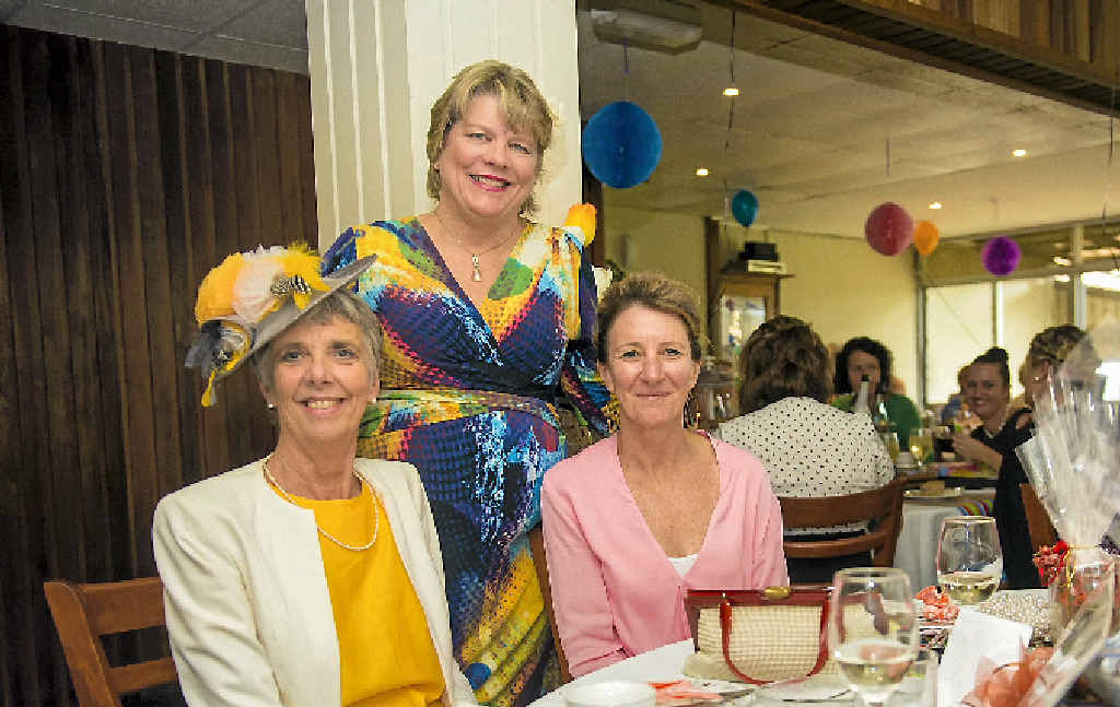 STYLISH: Rosemary Frediksen, Anne McCosker (centre) and Leonie Sheedy enjoy their time at the Vintage Fashion High Tea which was held to support the Cancer Council. STYLISH: Rosemary Frediksen, Anne McCosker (centre) and Leonie Sheedy enjoy their time at the Vintage Fashion High Tea which was held to support the Cancer Council.