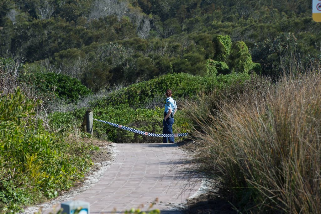 Police are yet to formally identify the elderly woman whose body was found at the northern end of Moonee Beach on Wednesday morning. Police are yet to formally identify the elderly woman whose body was found at the northern end of Moonee Beach on Wednesday morning.