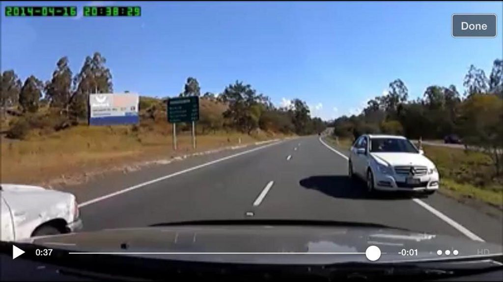 INSET: A freeze frame from the dashboard video camera recording from Steven Hamer’s car. INSET: A freeze frame from the dashboard video camera recording from Steven Hamer’s car.