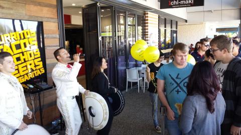 Gladstone residents line up to get their free burrito as Guzman y Gomez opens at Stockland. Gladstone residents line up to get their free burrito as Guzman y Gomez opens at Stockland.