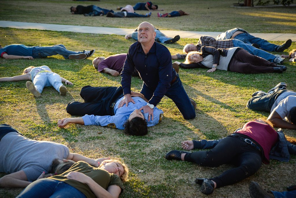 Dean Norris in a scene from the new season of Under The Dome. Dean Norris in a scene from the new season of Under The Dome.