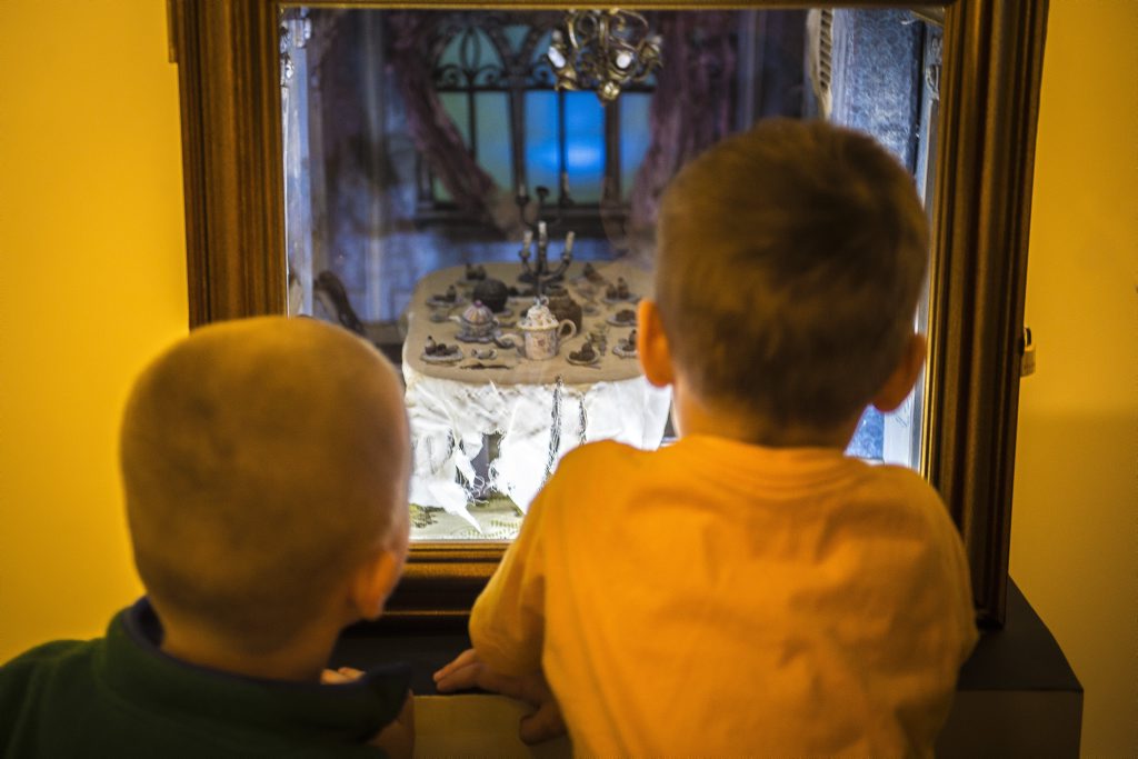 Chaise Reid-Penning, 5 and Ben Lowry, 4 looking at the dioramas and illustrations on display at the Gladstone Regional Art Gallery and Museum, which is part of their Carnivale exhibition. Chaise Reid-Penning, 5 and Ben Lowry, 4 looking at the dioramas and illustrations on display at the Gladstone Regional Art Gallery and Museum, which is part of their Carnivale exhibition.