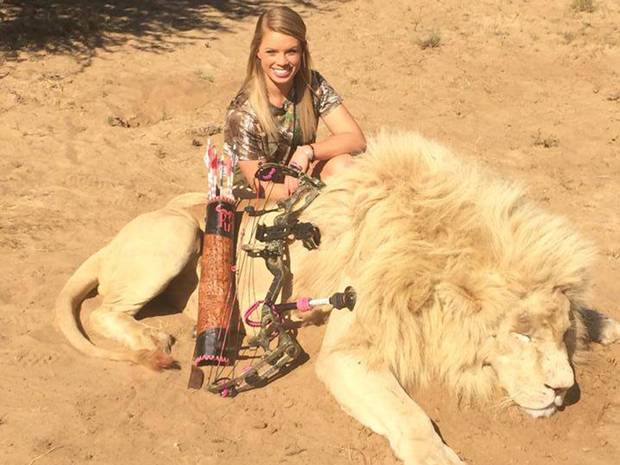 Kendall Jones, posing with a lion she hunted, is now the subject of two separate petitions Kendall Jones, posing with a lion she hunted, is now the subject of two separate petitions