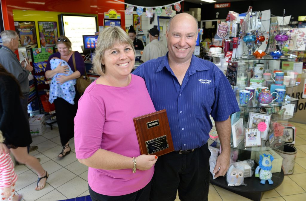 WINNERS: News extra Yamanto owners Robyn and Bruce Nowland have won the news extra 2014 Member of the Year. WINNERS: News extra Yamanto owners Robyn and Bruce Nowland have won the news extra 2014 Member of the Year.
