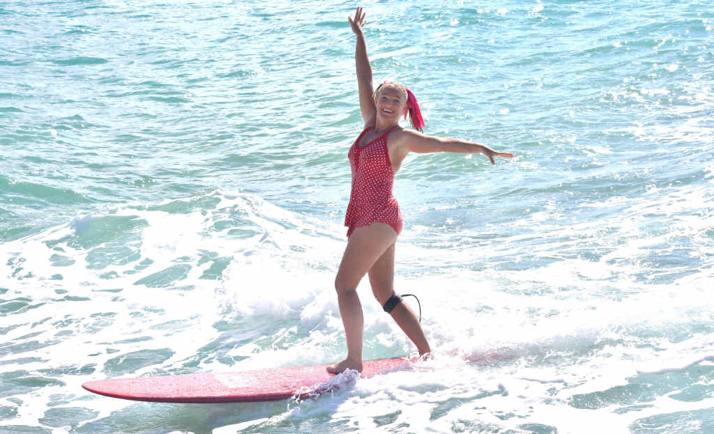 Kristy Quirk says surfboard riding and dancing have many moves in common. Kristy Quirk says surfboard riding and dancing have many moves in common.