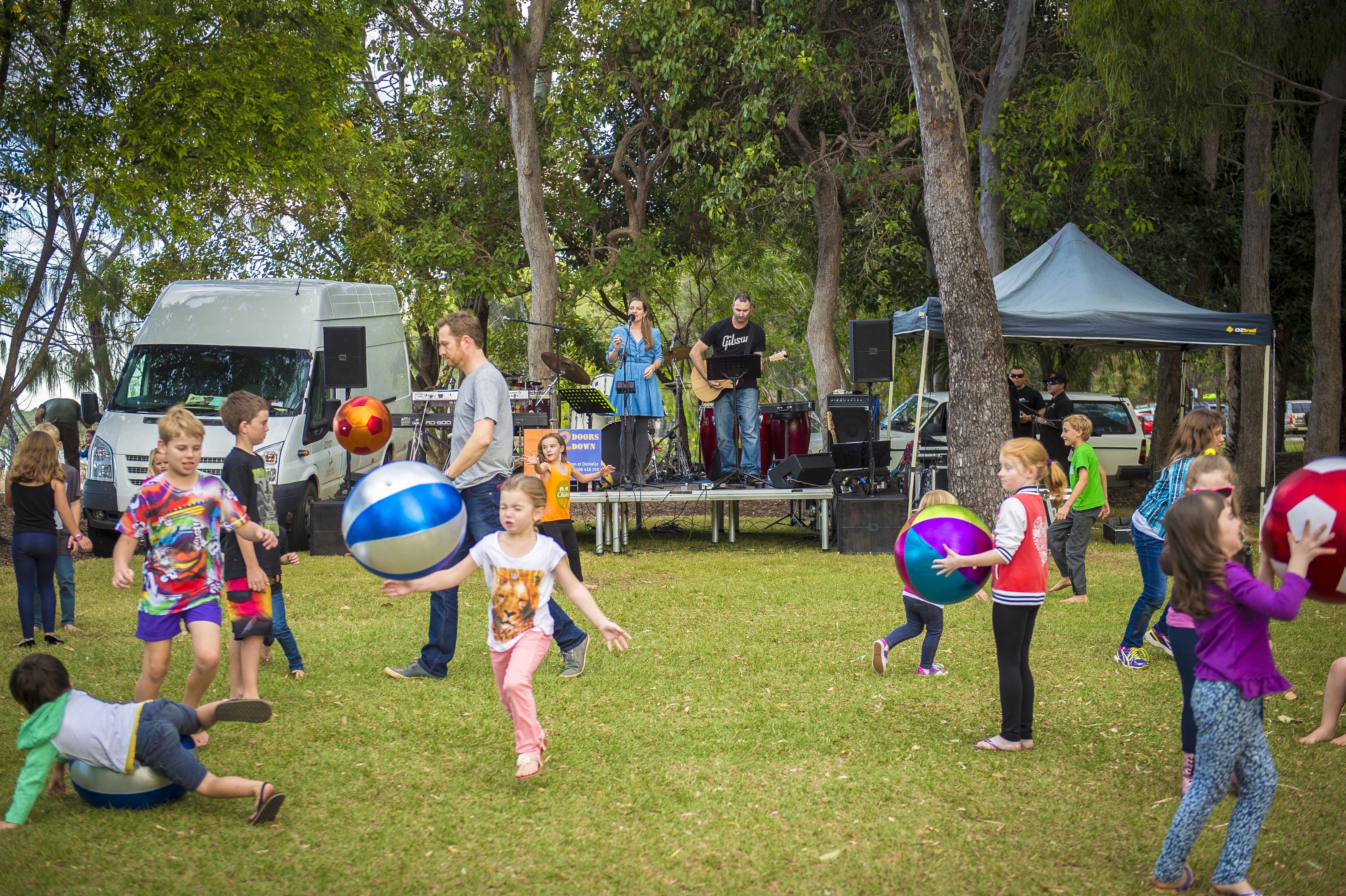 Children enjoying the music and festivities at the Beach Arts Music festival at Tannum Sands. Children enjoying the music and festivities at the Beach Arts Music festival at Tannum Sands.