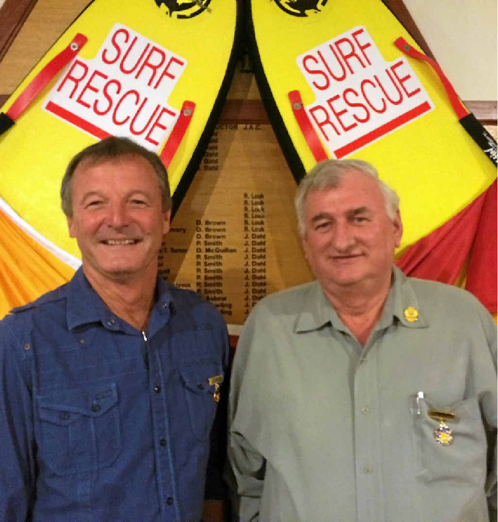 HONOURED DUO: New Tannum Sands Surf Life Saving Club life members Ken Williams and Trevor Craig, who were recently awarded the honour. HONOURED DUO: New Tannum Sands Surf Life Saving Club life members Ken Williams and Trevor Craig, who were recently awarded the honour.