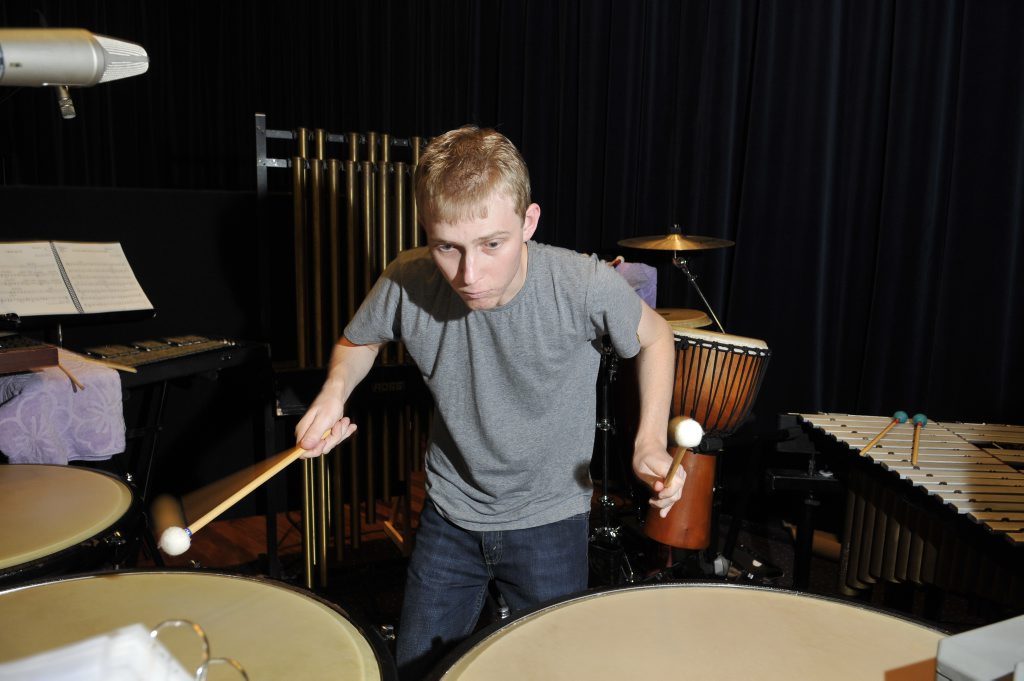 Percussionist Jamie Nuss. Percussionist Jamie Nuss.