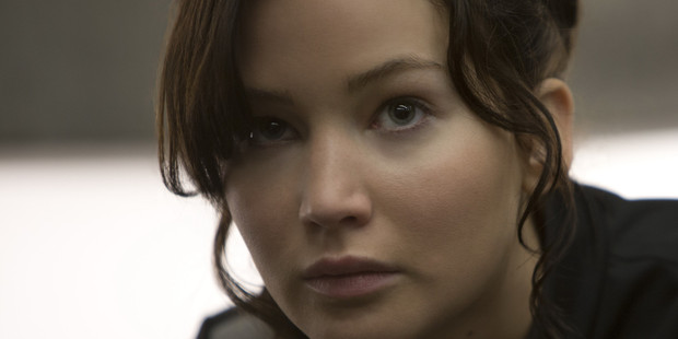 Jennifer Lawrence as Katniss Everdeen in The Hunger Games movies. Jennifer Lawrence as Katniss Everdeen in The Hunger Games movies.