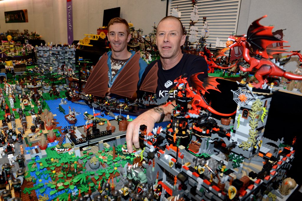 Image for sale: Ipswich Brick Event at the Ipswich Civic Centre. Lego Exhibitions. (L-R) Ben Neil and his father in law Tony Baker are both in to lego, but very different styles. Photo: Kate Czerny / The Queensland Times