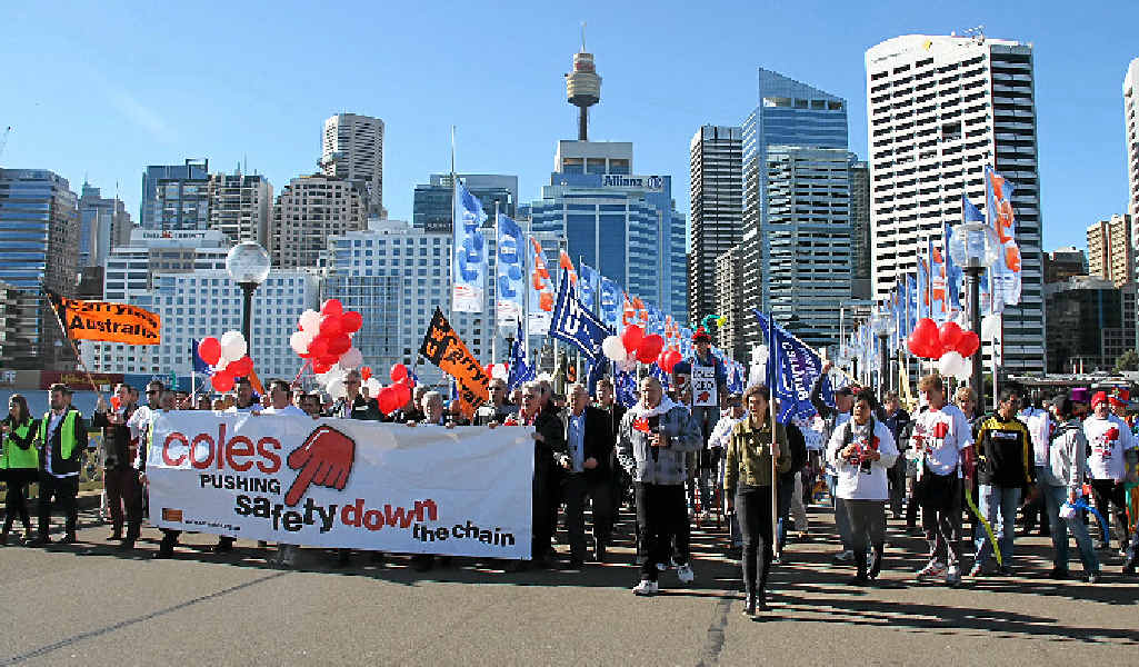NOT ON: More than 150 truck drivers and their families march across Sydney in a determined protest against what they see as lethal economic pressures being placed on truck drivers by retail giant Coles. NOT ON: More than 150 truck drivers and their families march across Sydney in a determined protest against what they see as lethal economic pressures being placed on truck drivers by retail giant Coles.