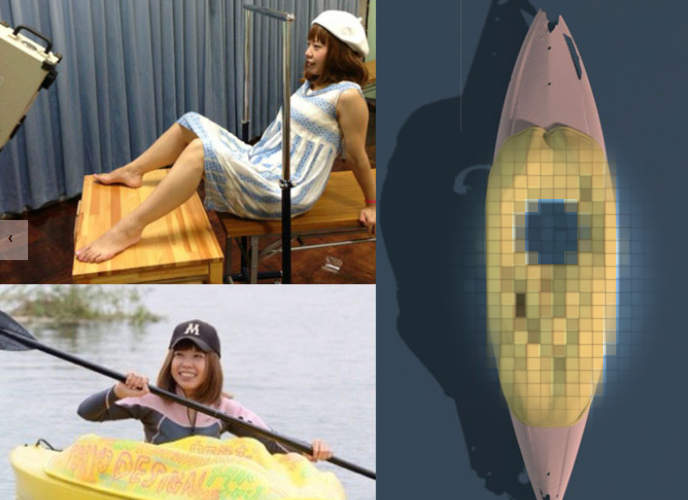 Megumi Igarashi - or the 'good-for-nothing kid' - crowdfunded the kayak based on a 3D scan of her genitalia and sent the file to backers as a thank you. Megumi Igarashi - or the 'good-for-nothing kid' - crowdfunded the kayak based on a 3D scan of her genitalia and sent the file to backers as a thank you.