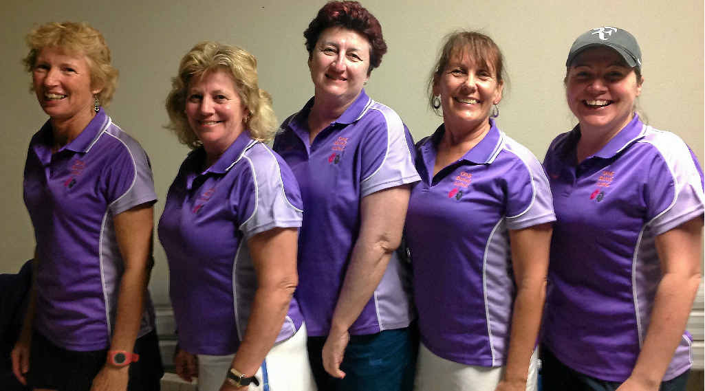 GRINNERS ALL: Winners of the women’s division and best outfit were One Bung Lung – made up of ladies from Mackay and Agnes Water. GRINNERS ALL: Winners of the women’s division and best outfit were One Bung Lung – made up of ladies from Mackay and Agnes Water.