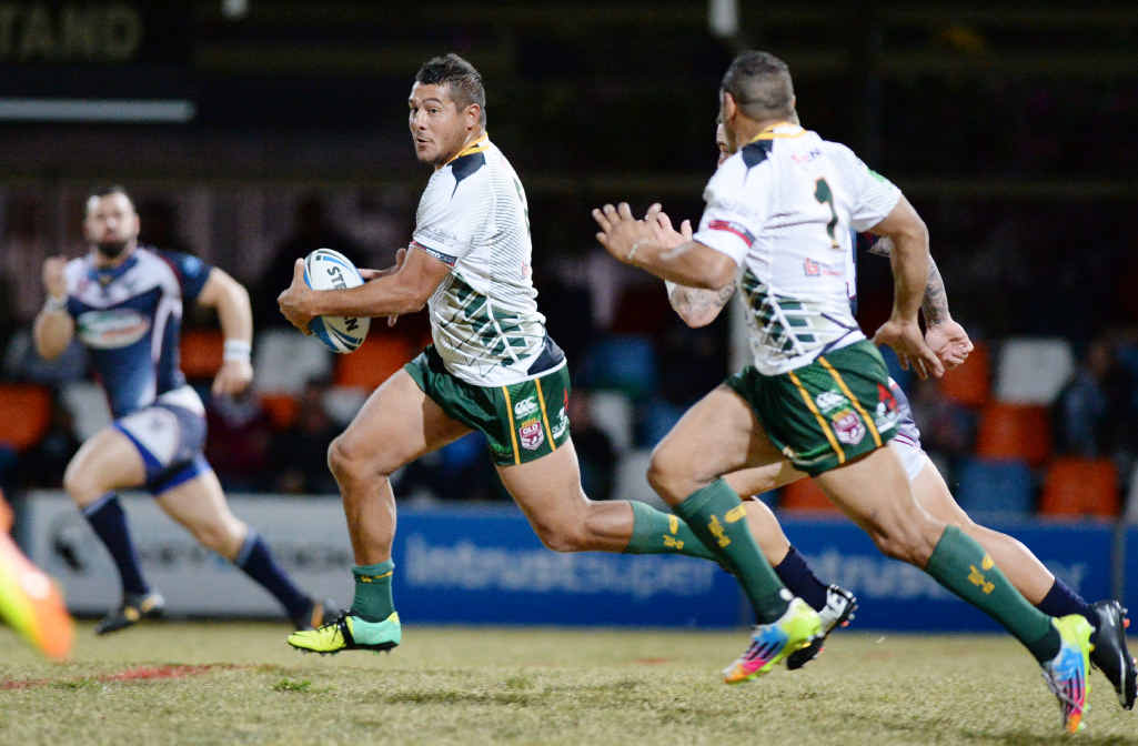 ROOM TO RUN: Ipswich Jets player Kurtis Lingwoodock finds space to advance during Saturday’s win over CQ Capras in Rockhampton. ROOM TO RUN: Ipswich Jets player Kurtis Lingwoodock finds space to advance during Saturday’s win over CQ Capras in Rockhampton.