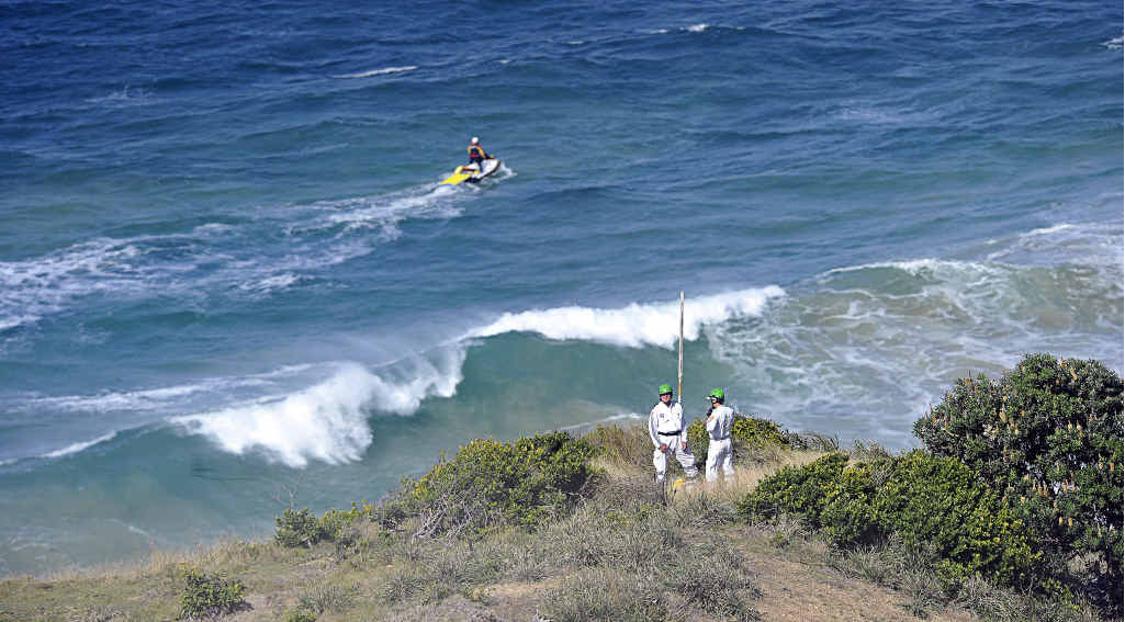 Police and other associated rescue services scour Cape Byron for any sign of the Irish surfer who went missing in rough seas on Saturday. Police and other associated rescue services scour Cape Byron for any sign of the Irish surfer who went missing in rough seas on Saturday.