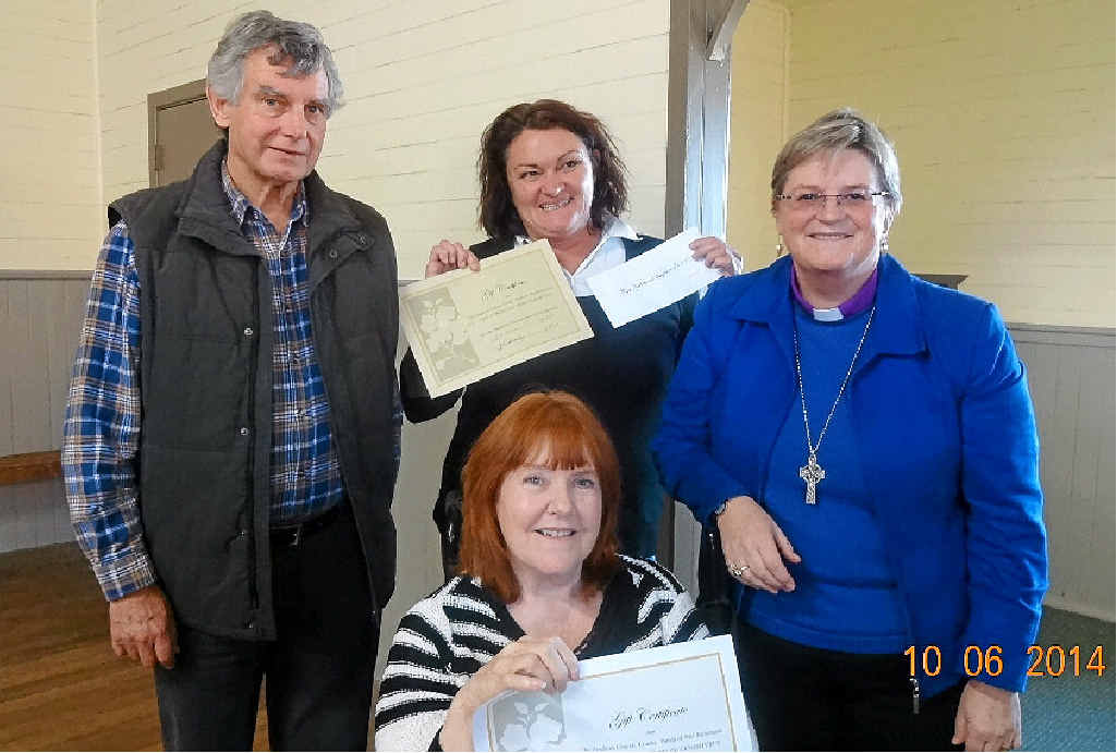 PRIZE WON: Rev Brian Mueller, Michelle Yates, Sarah Macneil and Melva Thompson. PRIZE WON: Rev Brian Mueller, Michelle Yates, Sarah Macneil and Melva Thompson.