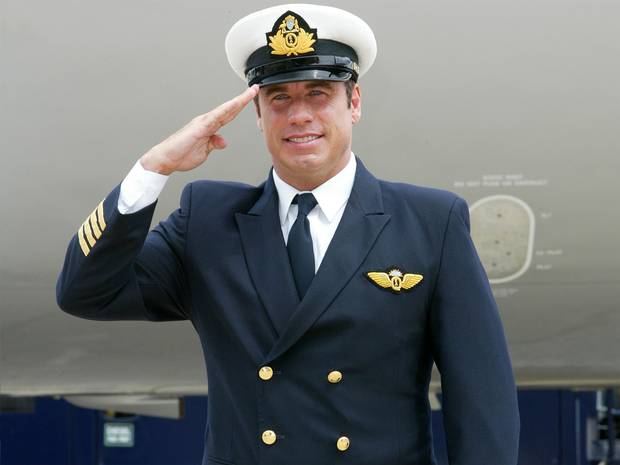 John Travolta in his airline pilot uniform. John Travolta in his airline pilot uniform.