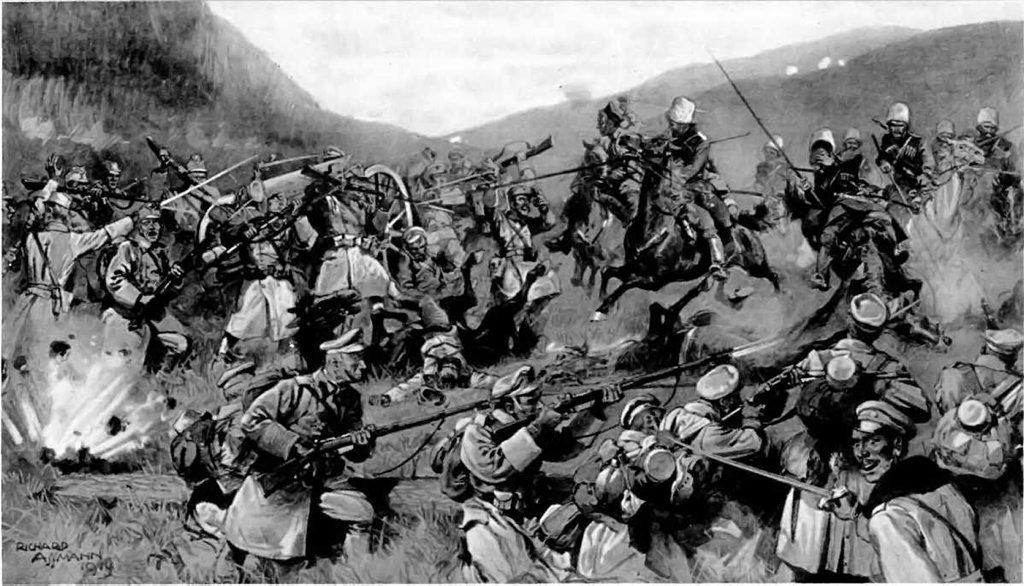 An engagement in Hungary between an Austro-Hungarian force and a body of Russian cavalry, from The Illustrated War News. An engagement in Hungary between an Austro-Hungarian force and a body of Russian cavalry, from The Illustrated War News.