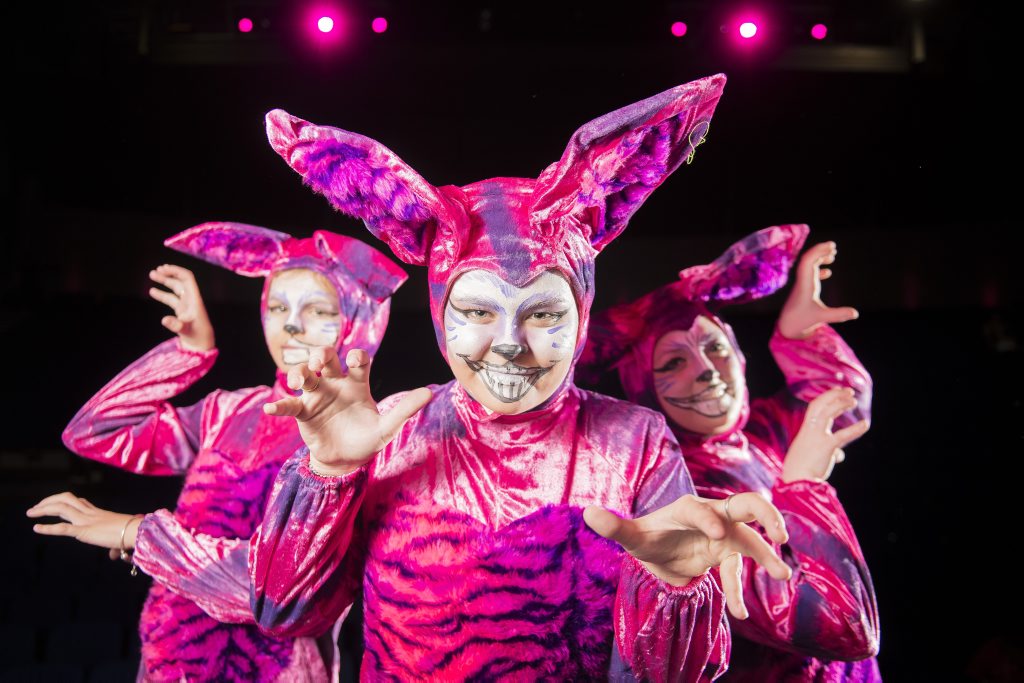 Bailey Acworth, 14, Sophie-Rose Grace, 17, and Kellie Rouse, 18, during during dress rehearsal for the Toolooa State School musical, Alice in Wonderland Jr. Bailey Acworth, 14, Sophie-Rose Grace, 17, and Kellie Rouse, 18, during during dress rehearsal for the Toolooa State School musical, Alice in Wonderland Jr.