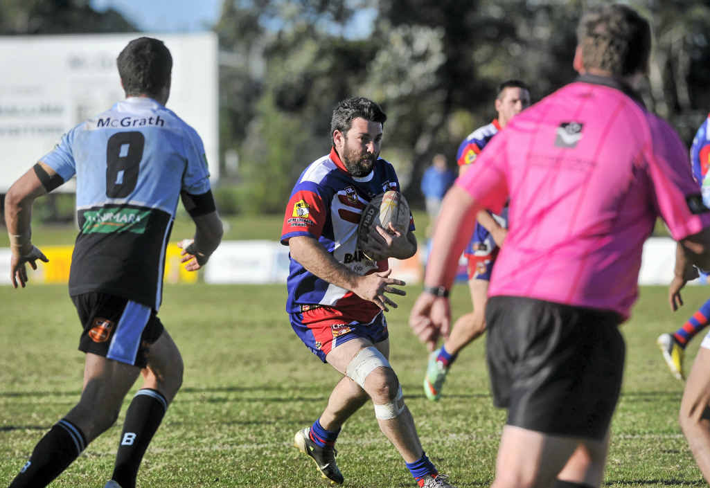 HUGE EFFORT: Kyogle front-rower Scott Lavelle carts the ball up against Ballina. Kyogle will play in the NRRRL semi-finals for the first time in a number of years next month. HUGE EFFORT: Kyogle front-rower Scott Lavelle carts the ball up against Ballina. Kyogle will play in the NRRRL semi-finals for the first time in a number of years next month.