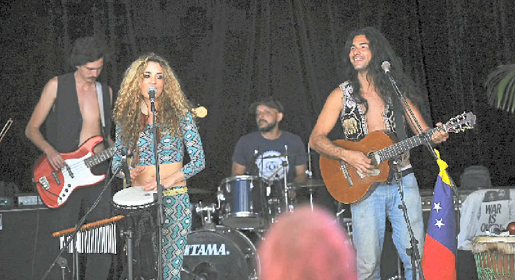 Local band Free Like Me perfomed at the Global Village on Sunday. Local band Free Like Me perfomed at the Global Village on Sunday.