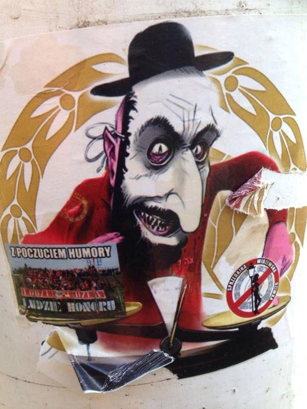 An anti-Jewish poster in the UK. An anti-Jewish poster in the UK.