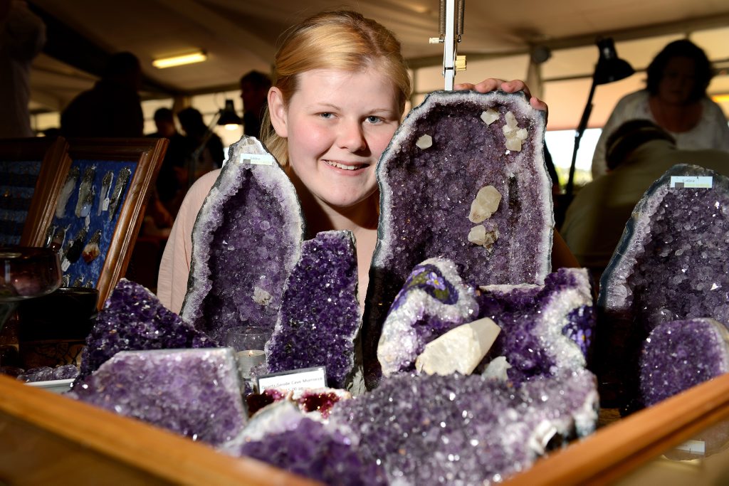 ON SHOW: Emily Stein checks out the exhibits at the Ipswich Gem and Mineral Show. ON SHOW: Emily Stein checks out the exhibits at the Ipswich Gem and Mineral Show.