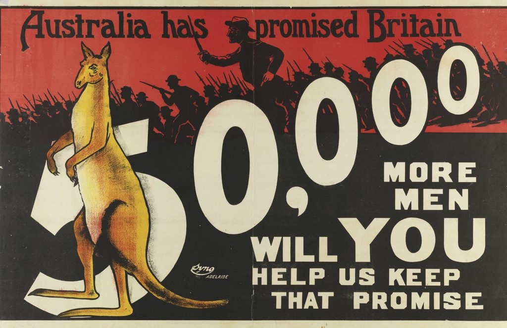 An Australian First World War recruitment poster. An Australian First World War recruitment poster.