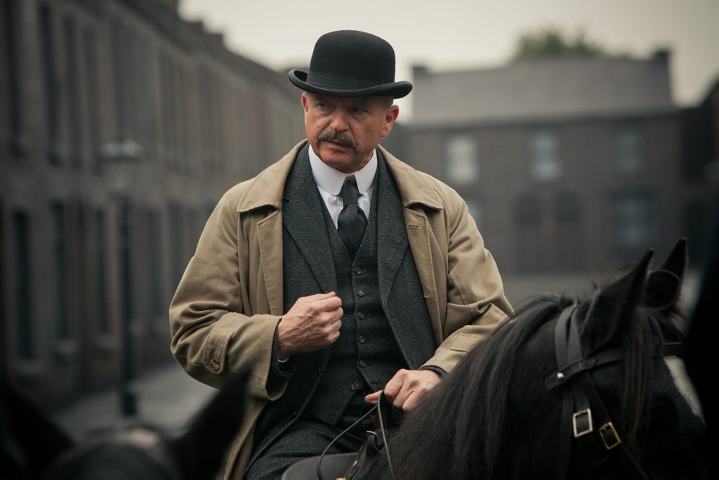 Actor Sam Neill in a scene from the TV series Peaky Blinders. Actor Sam Neill in a scene from the TV series Peaky Blinders.