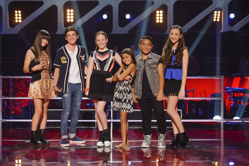 The Voice Kids grand finalists: Bella, Chris, Grace, Alexa, Ruhi and Maddison. The Voice Kids grand finalists: Bella, Chris, Grace, Alexa, Ruhi and Maddison.