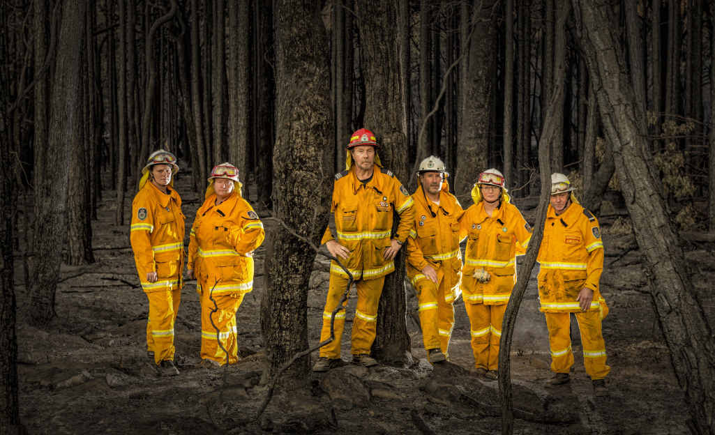 BATTLING ON: RFS members Jenny Lewis, Kylie Chalker, Steve Gardiner, Ton van der Linden, Jeanette Brinkhuis and Ray Morris were some of the many volunteers fighting bushfires over the weekend. BATTLING ON: RFS members Jenny Lewis, Kylie Chalker, Steve Gardiner, Ton van der Linden, Jeanette Brinkhuis and Ray Morris were some of the many volunteers fighting bushfires over the weekend.