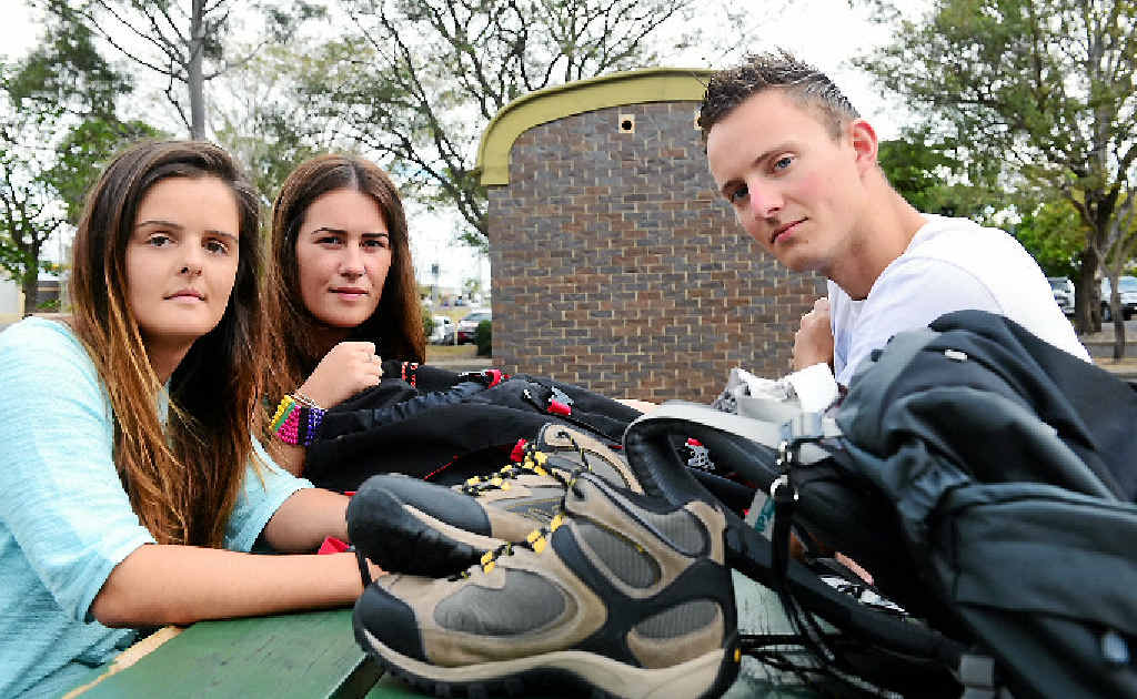 MISTREATED: Backpackers Aoife Loftus, Grainne Murray and Jack Thompson were treated badly and chose to move hostels as a result. Photo: Max Fleet / NewsMail MISTREATED: Backpackers Aoife Loftus, Grainne Murray and Jack Thompson were treated badly and chose to move hostels as a result. Photo: Max Fleet / NewsMail