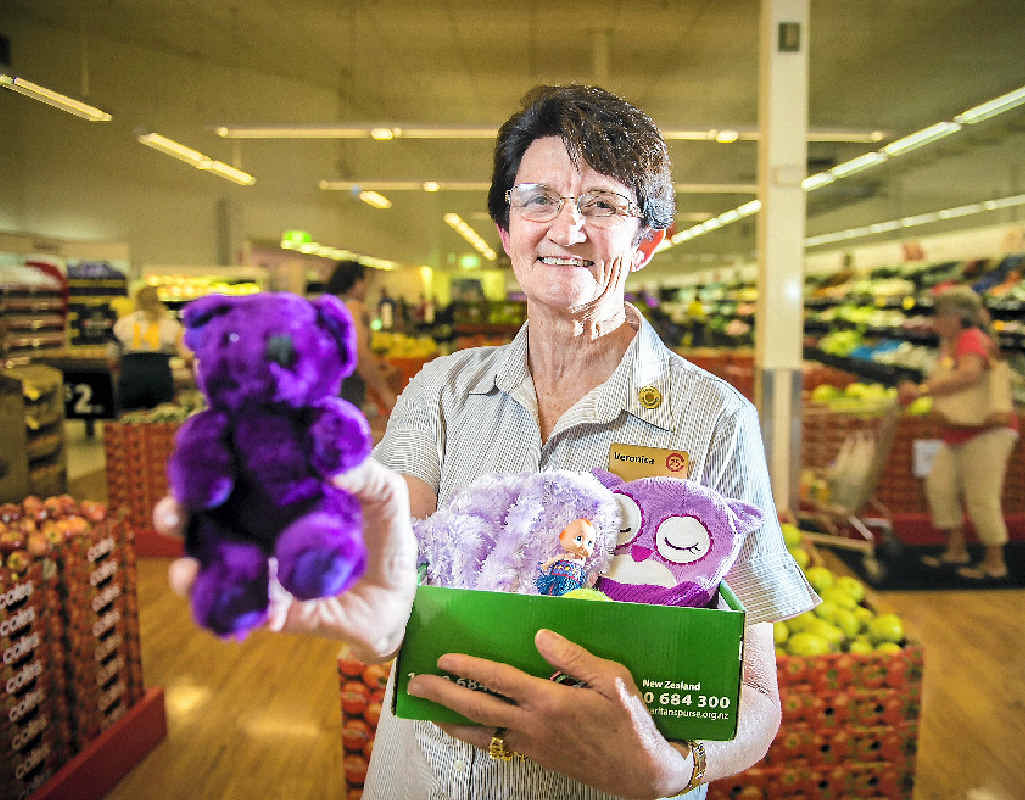INSPIRING: Veronica Ohl with one of her 300 shoeboxes to be sent around the world to children in need. INSPIRING: Veronica Ohl with one of her 300 shoeboxes to be sent around the world to children in need.