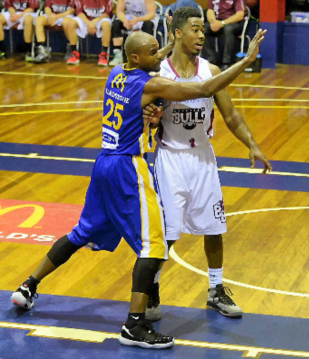 ANOTHER SHOT: Brian Waters playing in the Gladstone against Bundaberg Basketball game at Kev Broome Stadium. ANOTHER SHOT: Brian Waters playing in the Gladstone against Bundaberg Basketball game at Kev Broome Stadium.