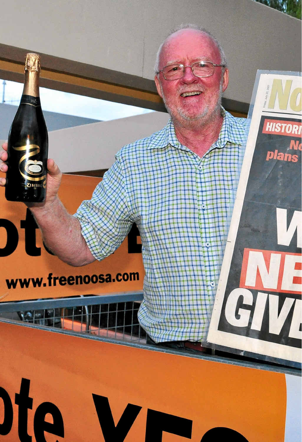CHAMPAGNE TIME: De-amalgmation spearhead Noel Playford celebrates victory last year. CHAMPAGNE TIME: De-amalgmation spearhead Noel Playford celebrates victory last year.