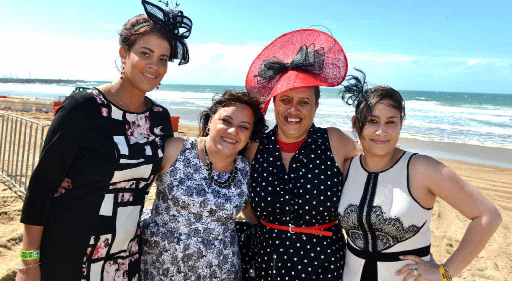 Codi Smallwood, Carmen Radloff, Helen Mines and Bianca Samson came from Townsville for the Beach Race Day. Codi Smallwood, Carmen Radloff, Helen Mines and Bianca Samson came from Townsville for the Beach Race Day.